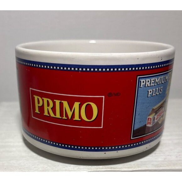 Vintage Ritz & Premium Plus Ceramic Mug Red White Retro Advertising 8 Oz - Picture 3 of 10